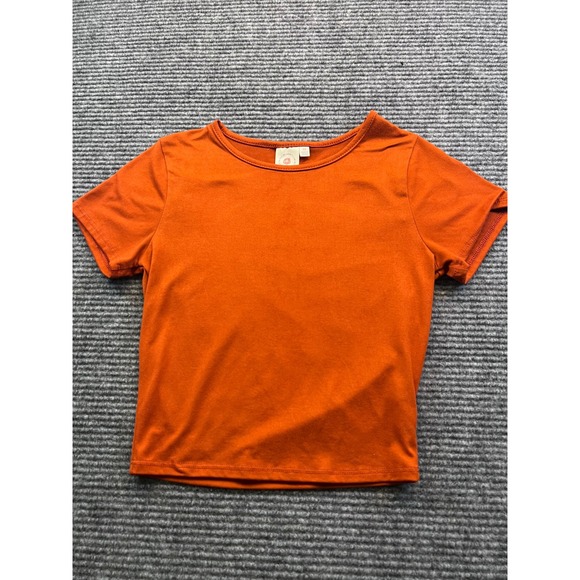 live in the moment Tops - Live In The Moment Womens XS Burnt Orange Rust Short Sleeve Crop Top Baby Tee
